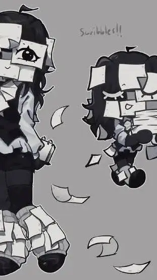 ai character: scribbles background