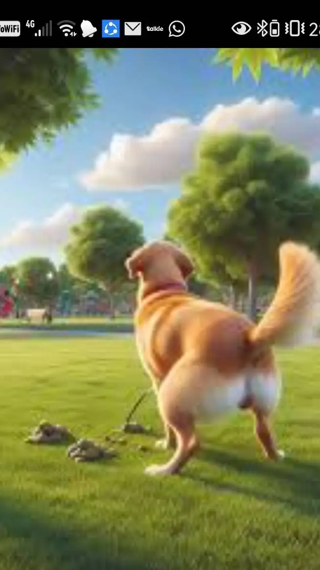 ai character: Dog always poops  background