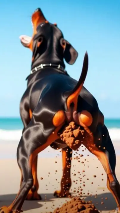 ai character: Pooping dog background