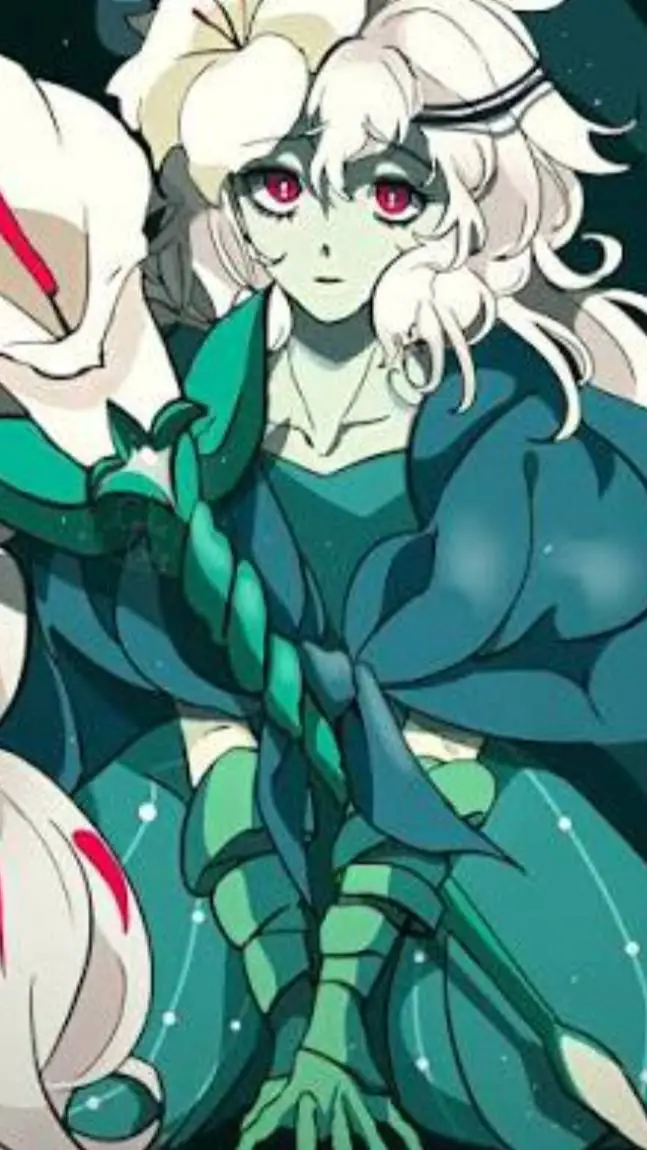 ai character: •White Lily Cookie background