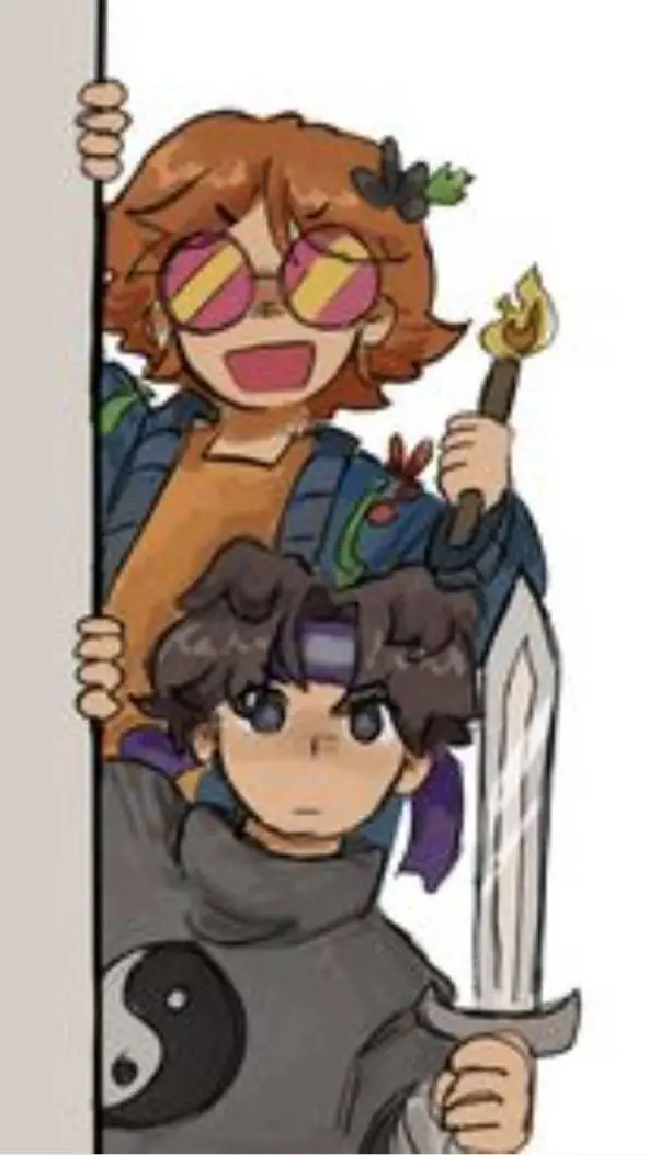 ai character: Scaredy Cat Duo background