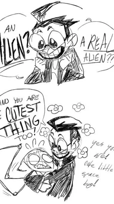 ai character: dib and Zim lol background