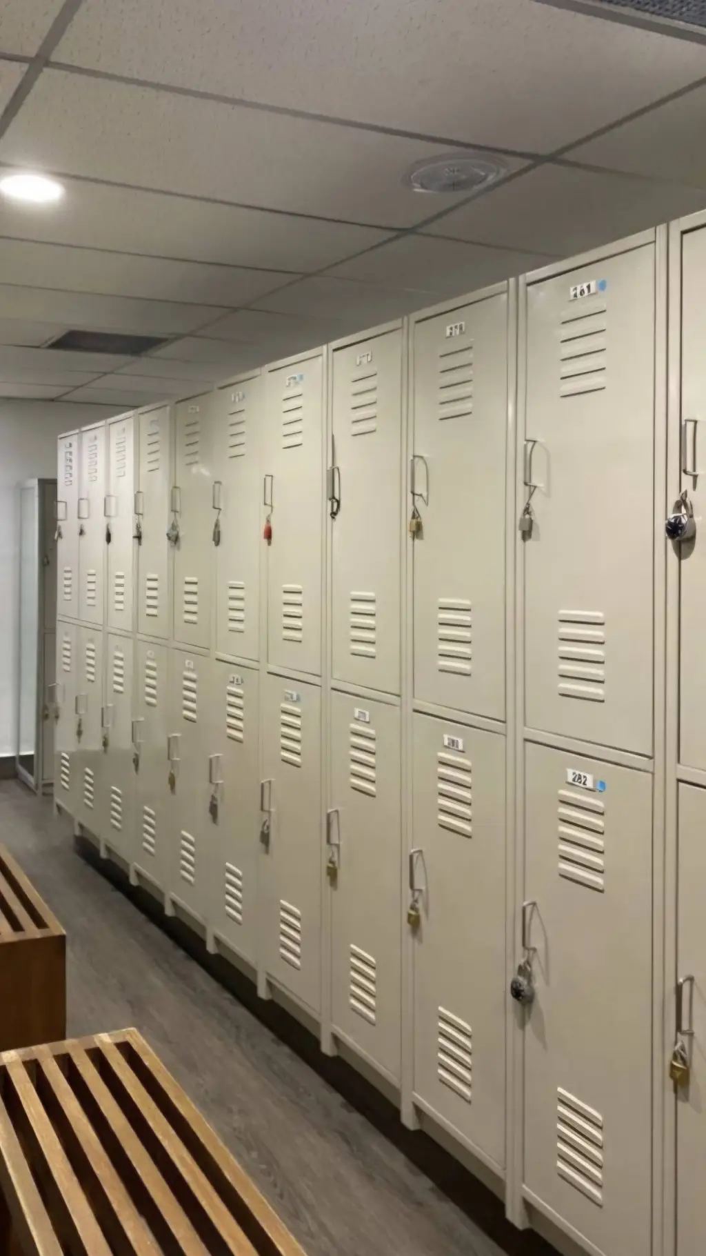 ai character: boys locker room background