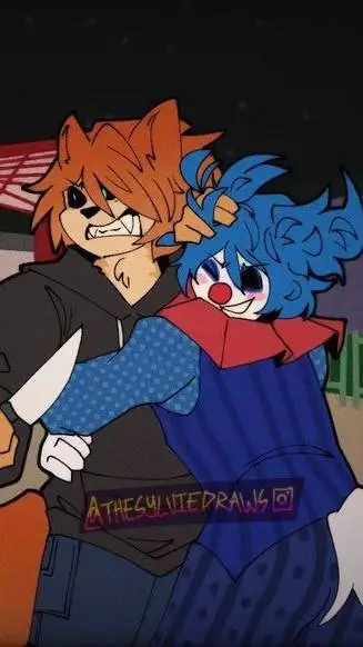 ai character: Clowny x foxy  background