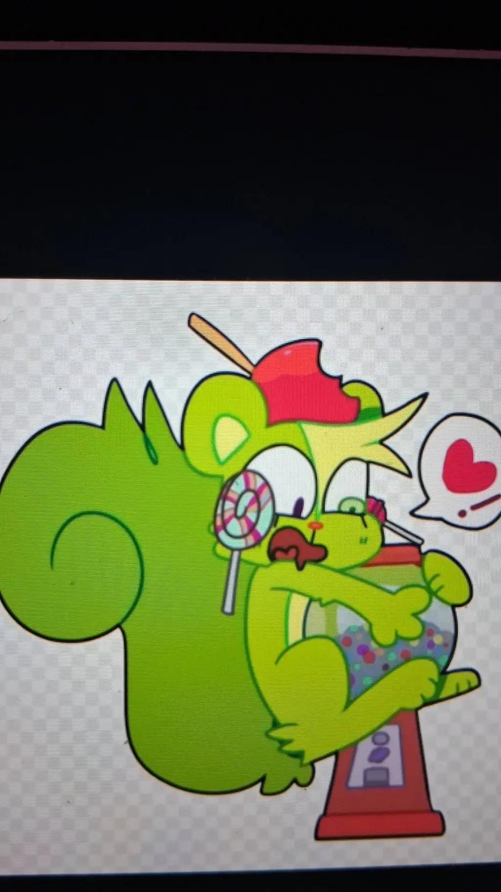 ai character: 🍭💚 Fille Nutty 💚🍭 background