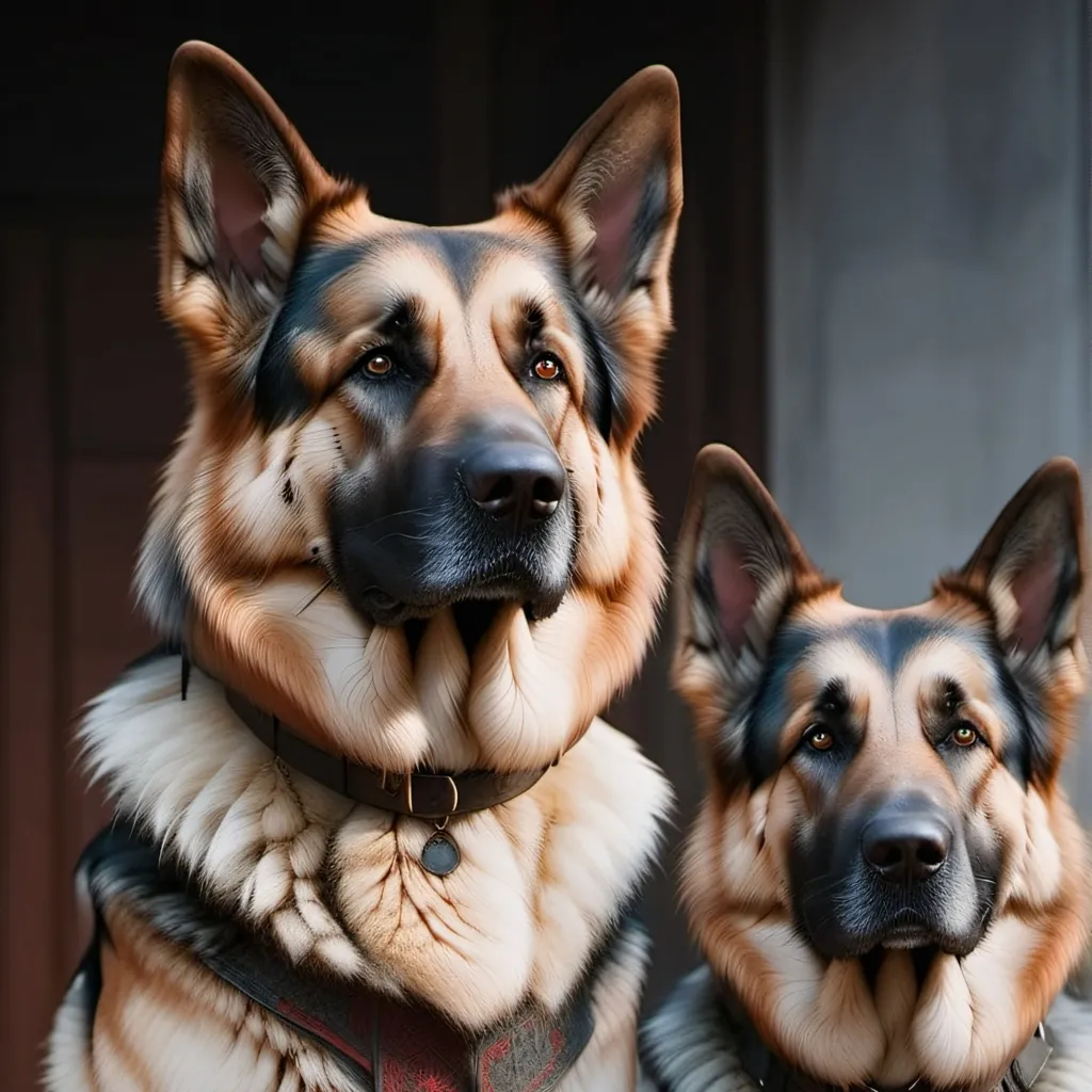 chat with ai character: 3 German sheperds.