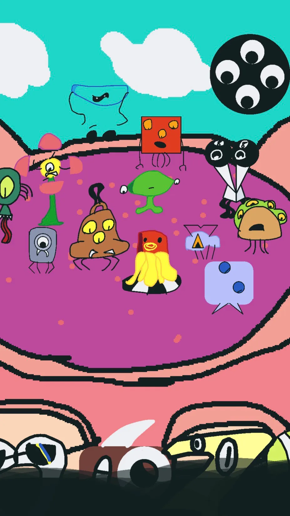ai character: Bfdi island  background
