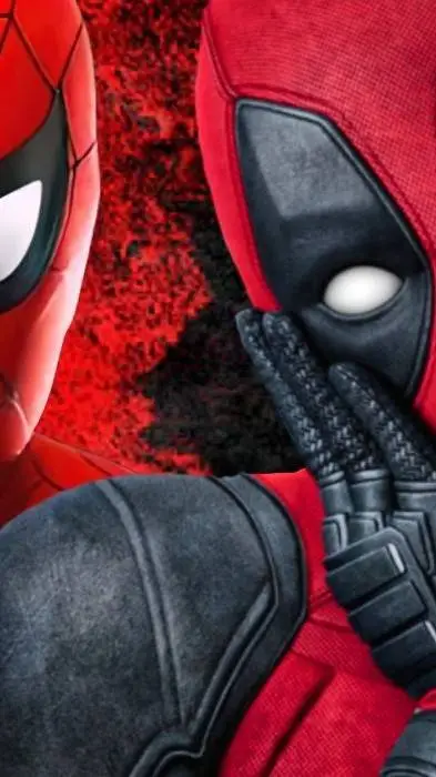 ai character: Deadpool and spide background