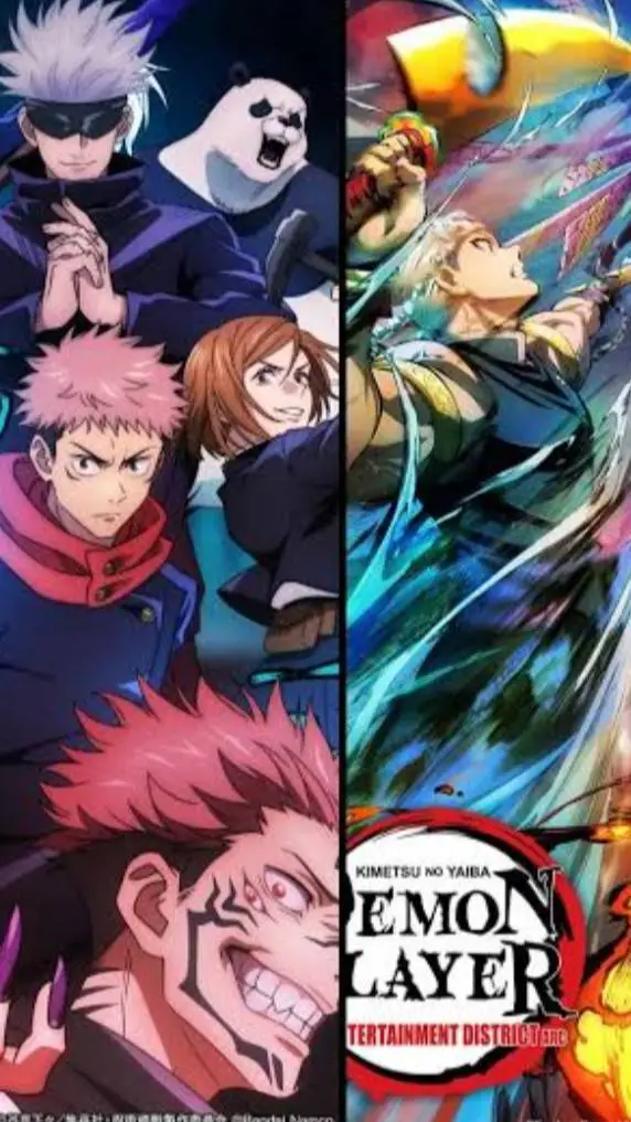 ai character: jujutsu e kimetsu  background
