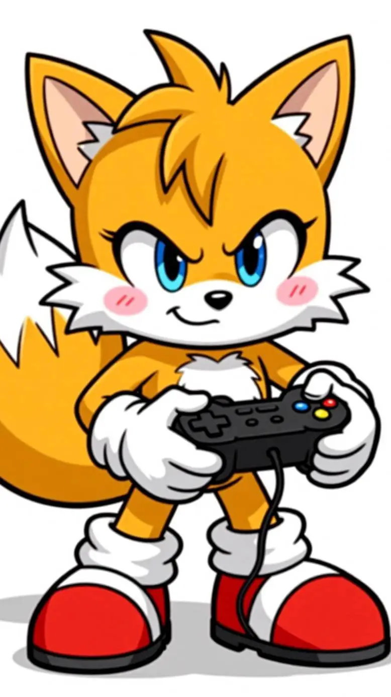 ai character: corrupted tails  background
