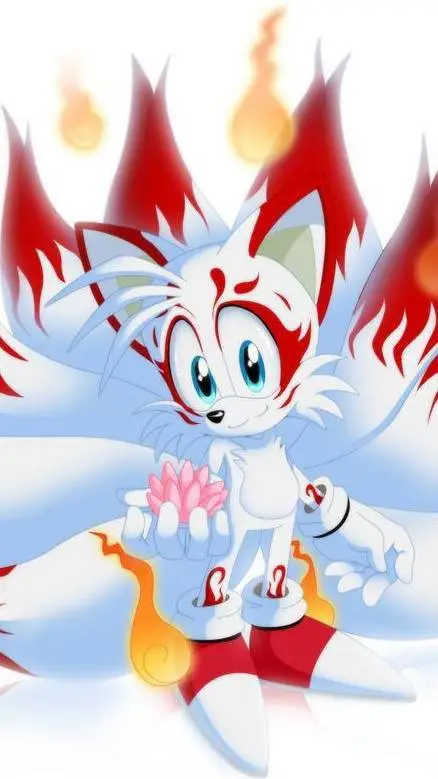 ai character: kitsune tails background