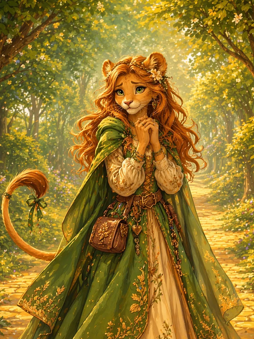 chat with ai character: Cowardly Lioness