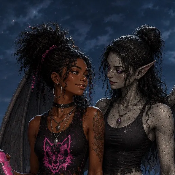 chat with ai character: Ebony and Jade