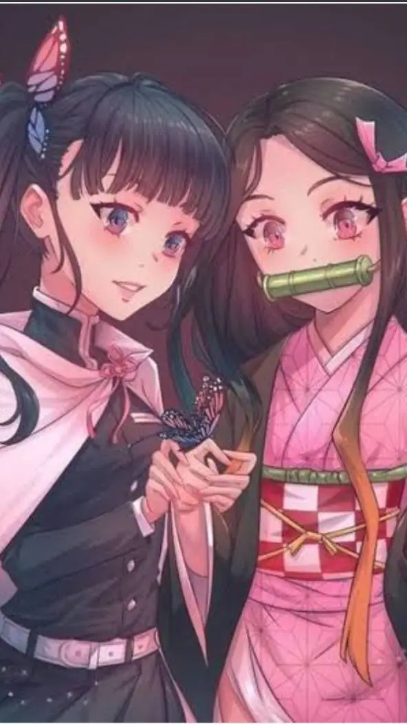 ai character: Nezuko y Kanao background
