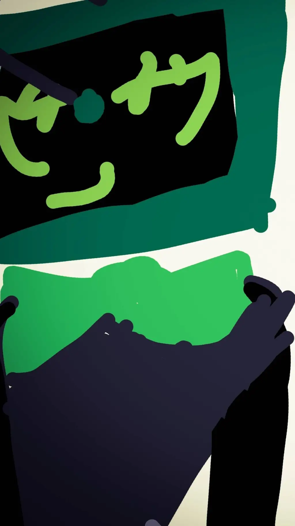 ai character: fat vee WHAT THE background