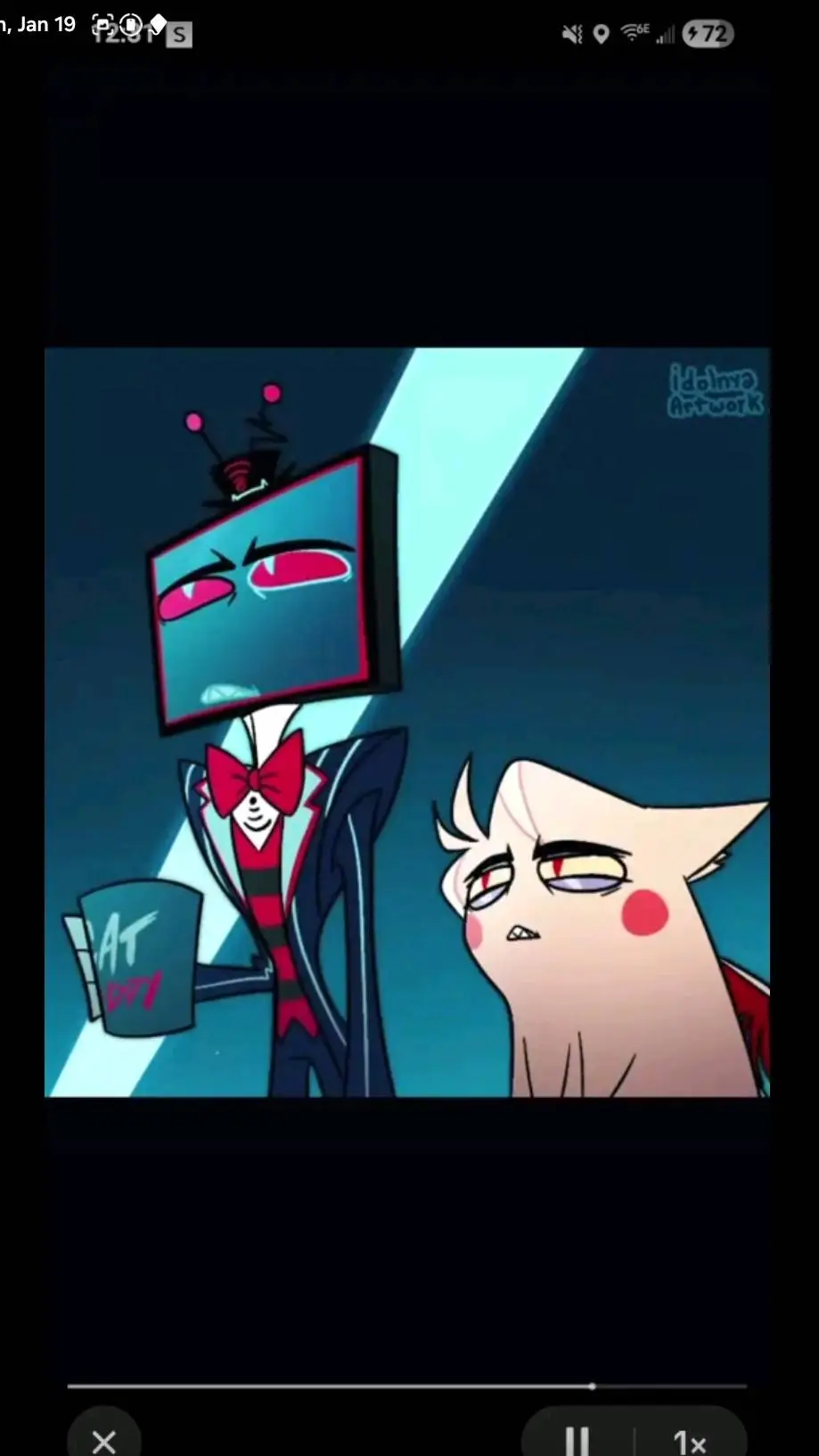 ai character: Radioapple background