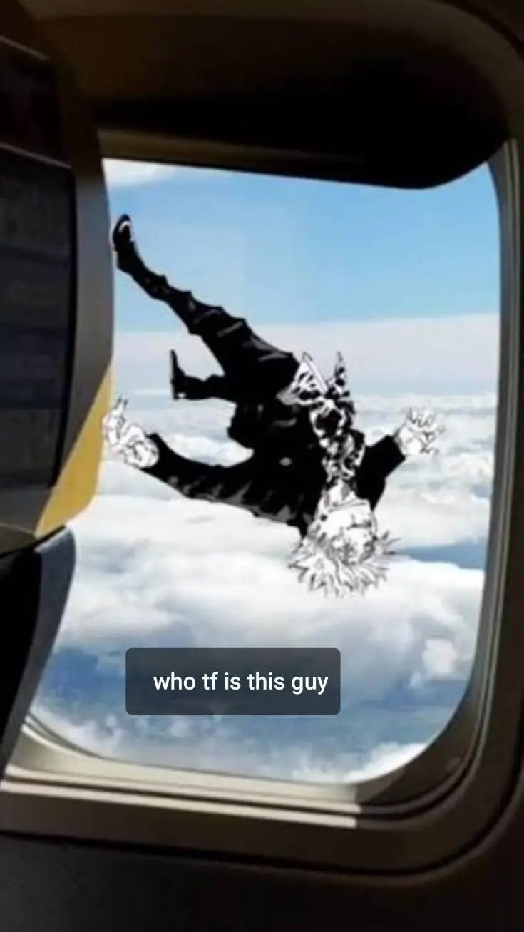 ai character: jjk airplane background