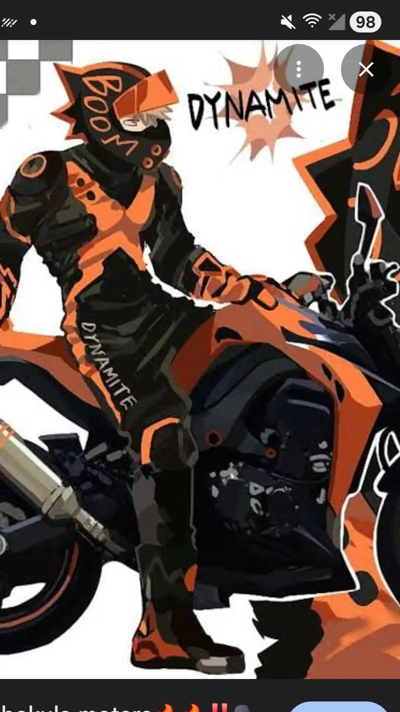 ai character: katsuki-biker background