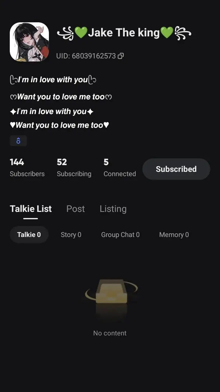 ai character: Jake the king  background