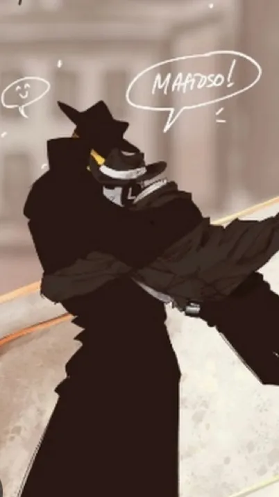 ai character: !!DOUBLEFEDORA!!  background