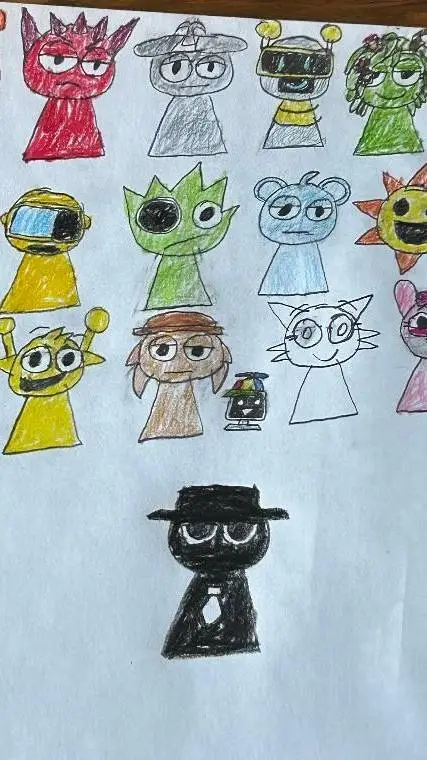 ai character: sprunki craquelado background