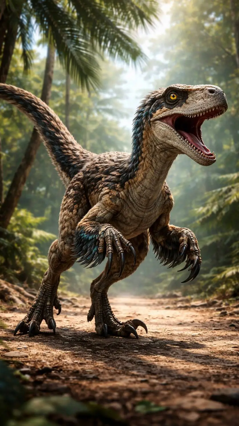 ai character: Prehistoric zoo background