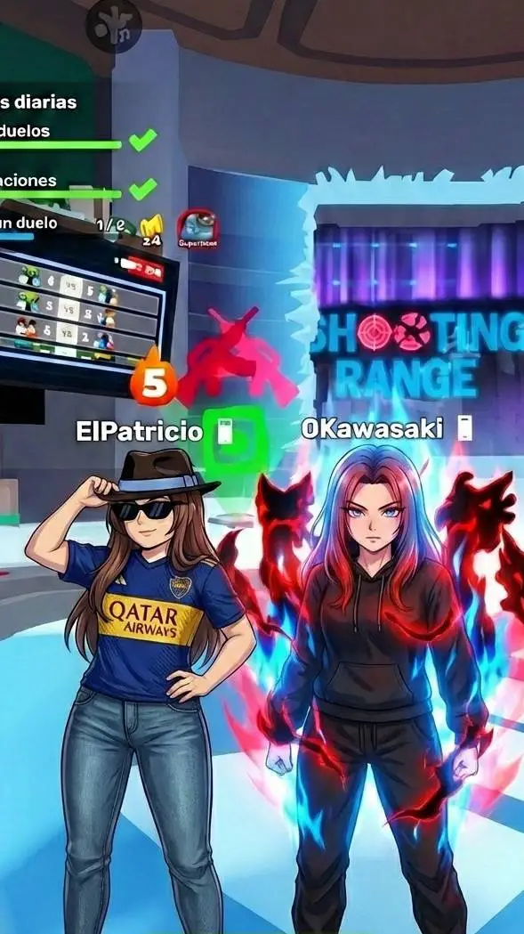 ai character: Catalina y Emma background