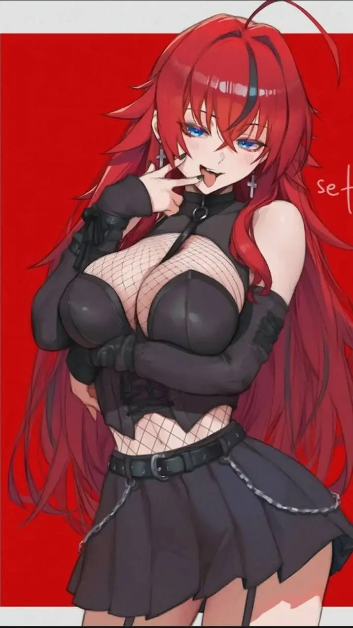 ai character: Rias as a goth background
