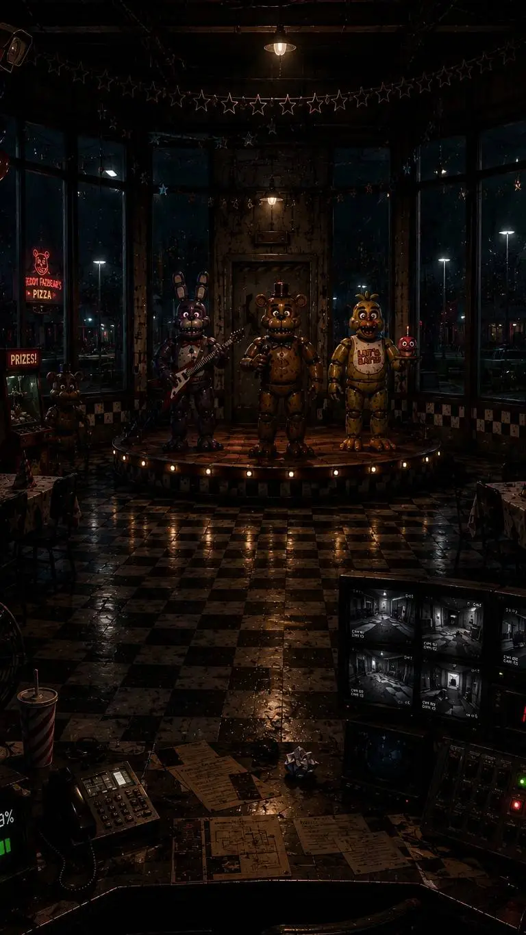 ai character: FNAF ALL background