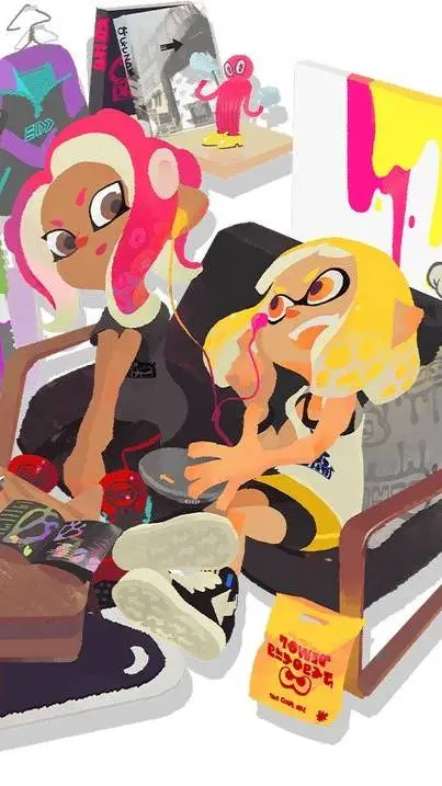 ai character: Splatoon sleepover background
