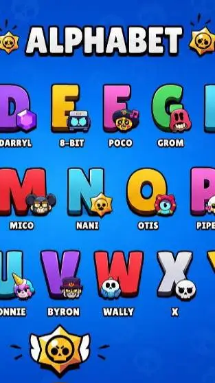 ai character: brawlstars alphabe background