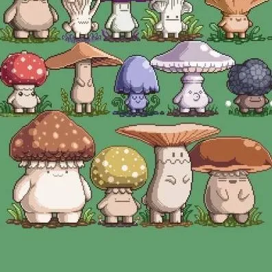 chat with ai character: mushroom village