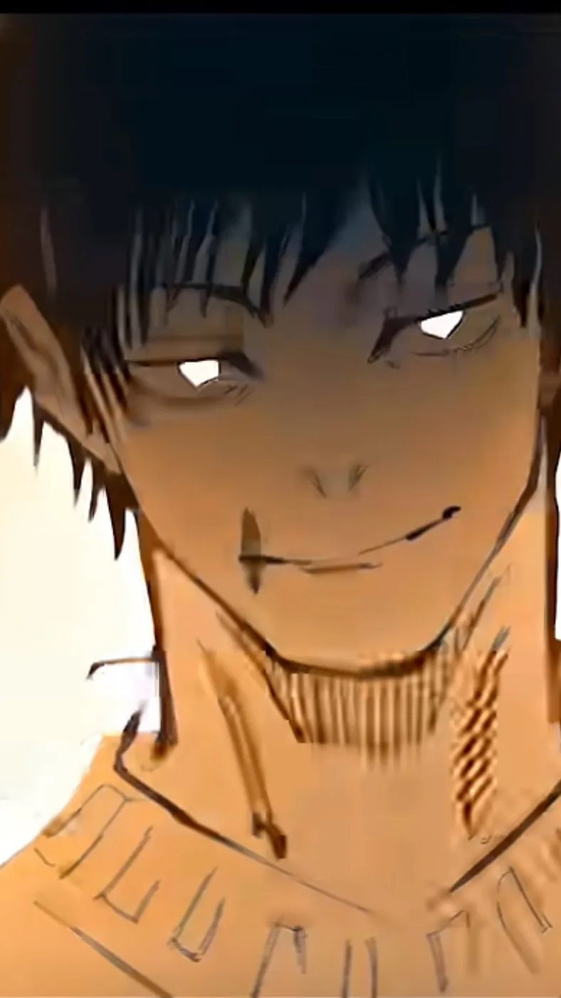 ai character: Toji jumping edit background