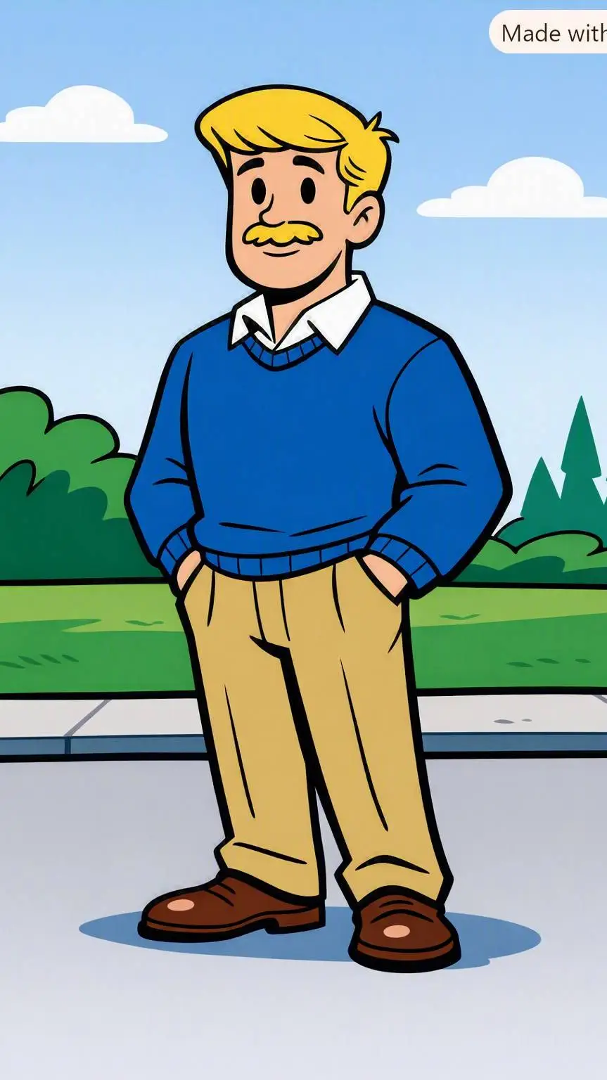 ai character: Allan miller  background