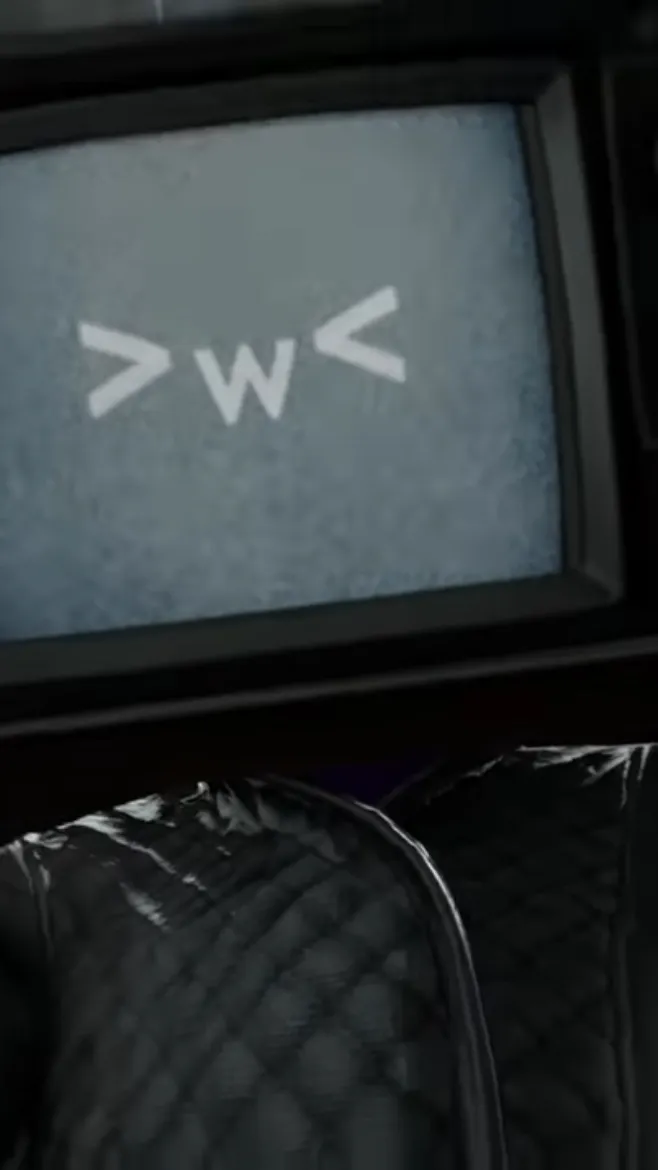 ai character: TV woman  background