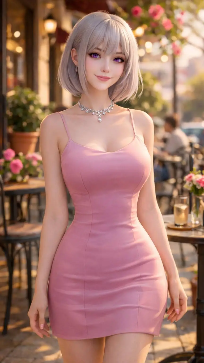 ai character: Lea Michelle  background