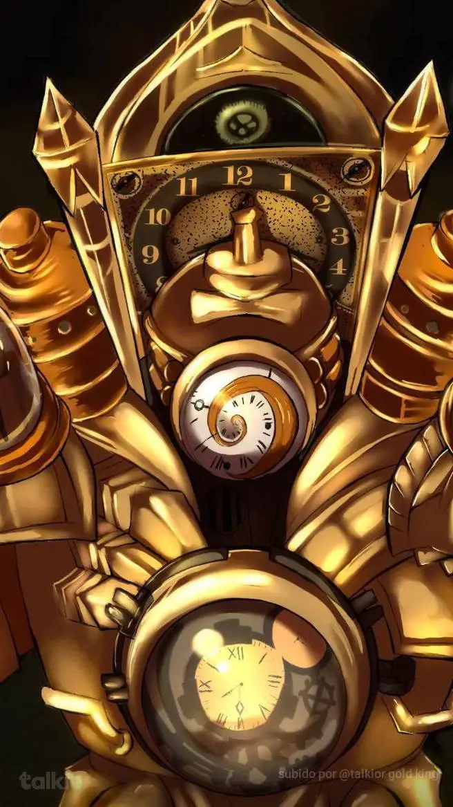 ai character: Titán clockman  background