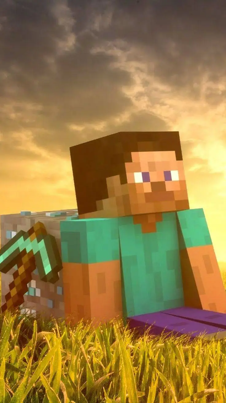 ai character: Steve MC 💎 background
