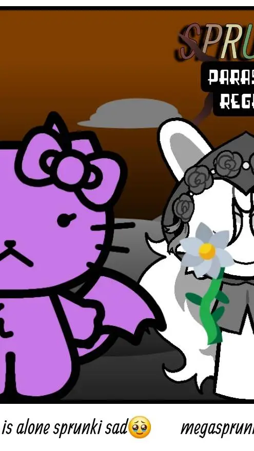ai character: SANRIO x SPRUNKI background