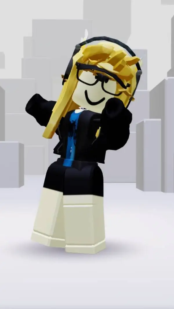 ai character: rubia con lentes  background