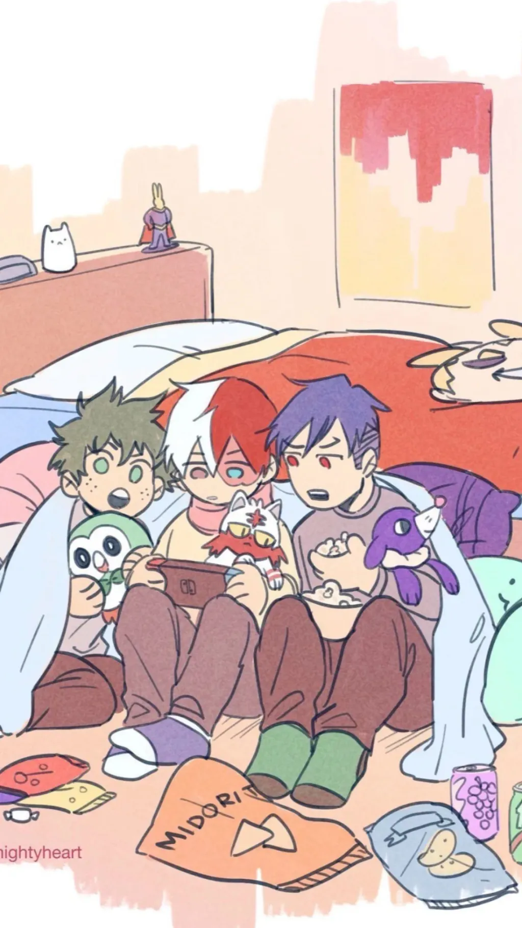 ai character: Mha sleepover  background