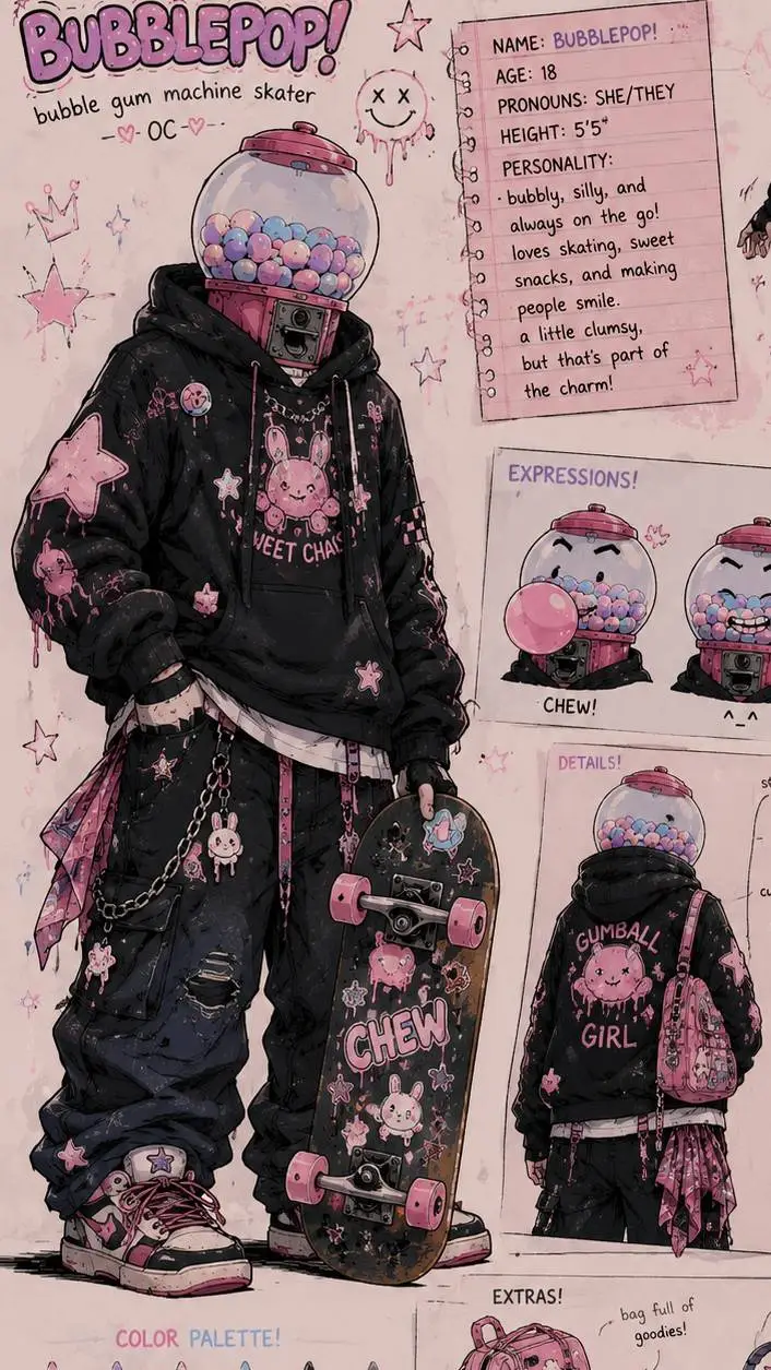 ai character: bubblepop💥 background