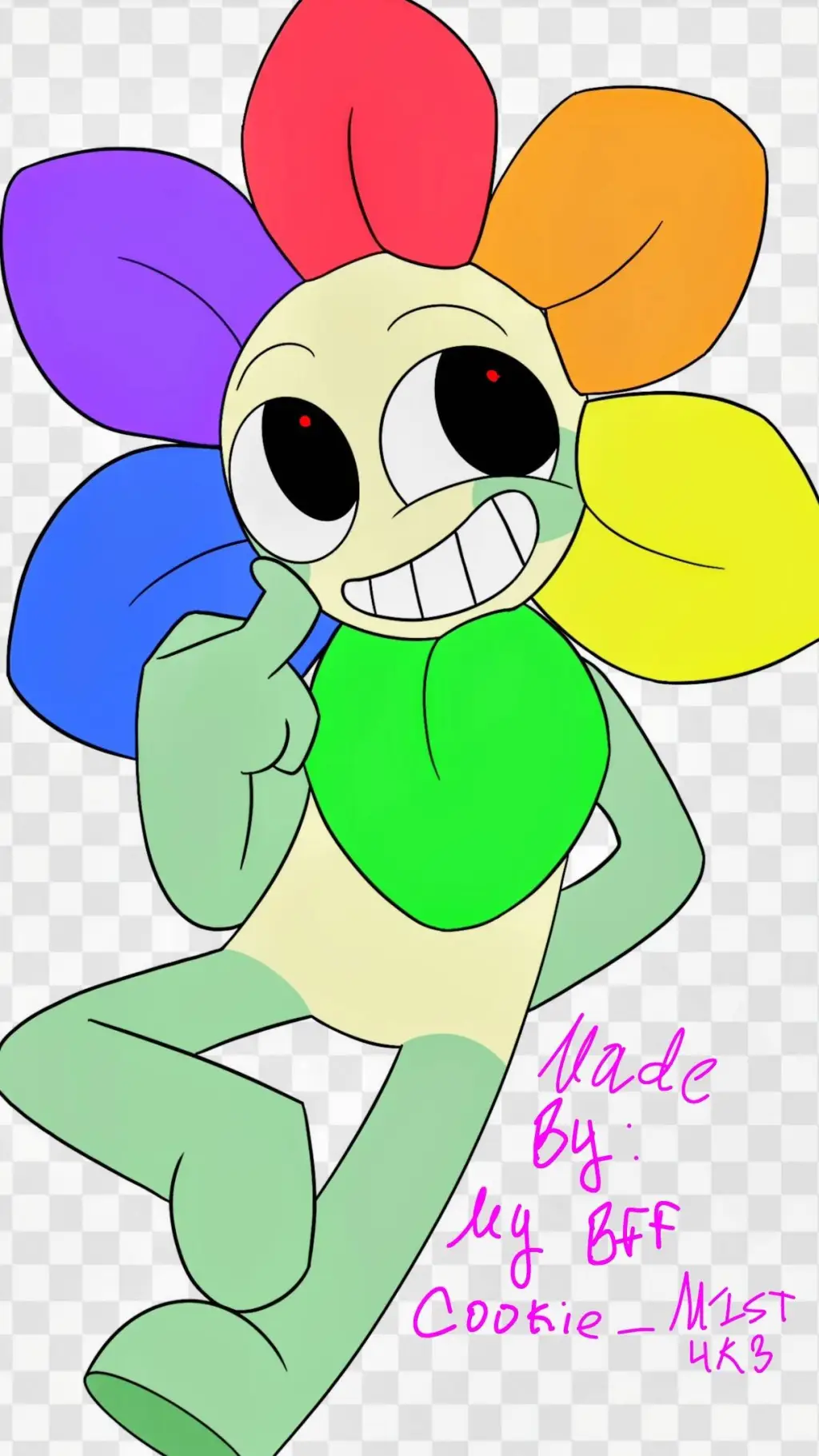 ai character: EvilGayFlower background