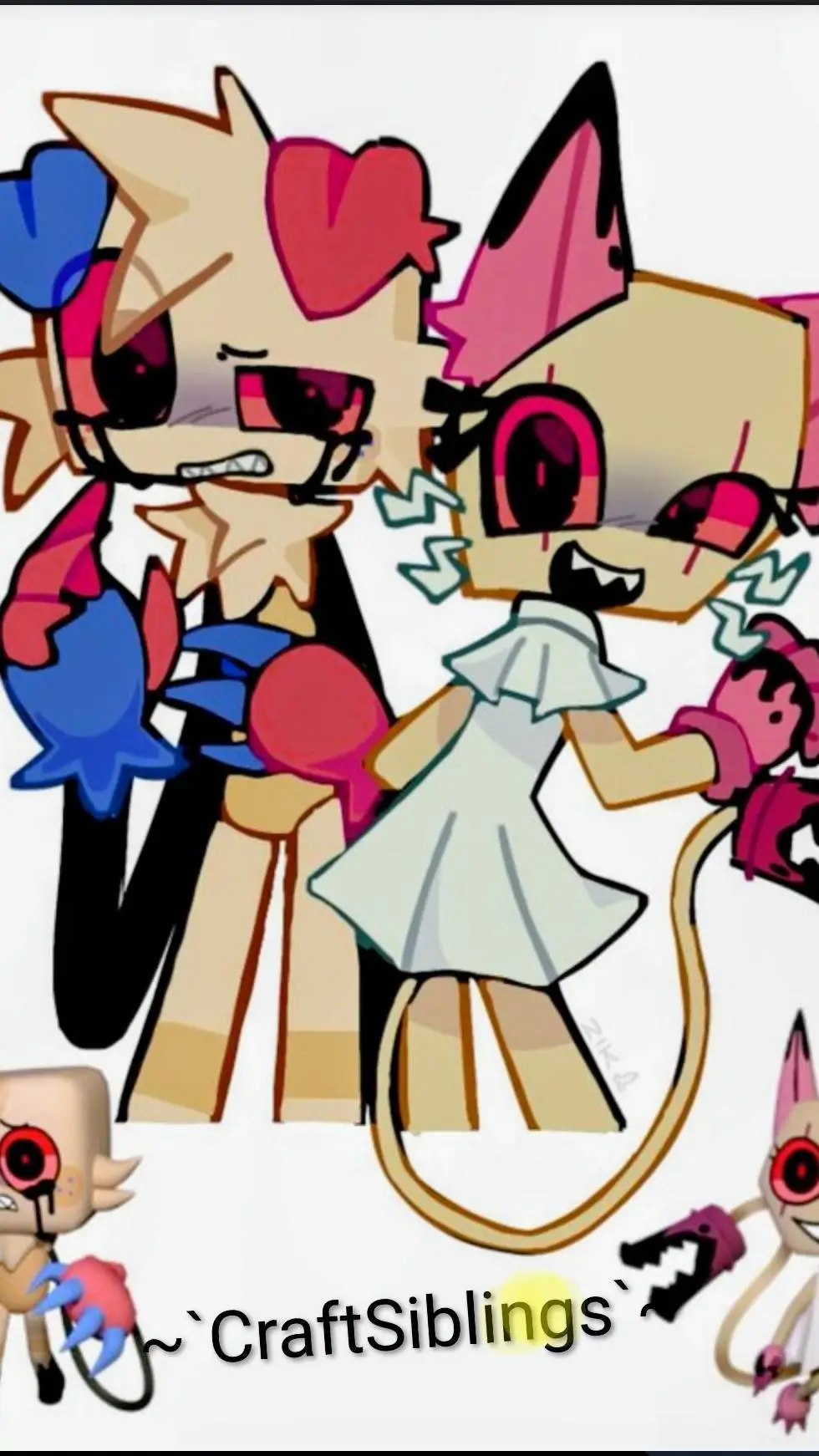 ai character: Twisted CraftSibs! background