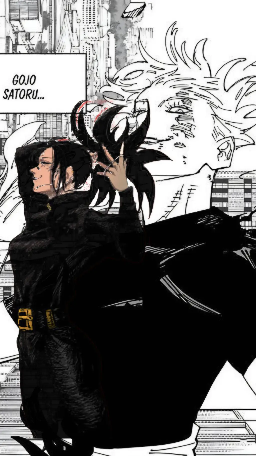 ai character: Gojoxfemalesukuna background