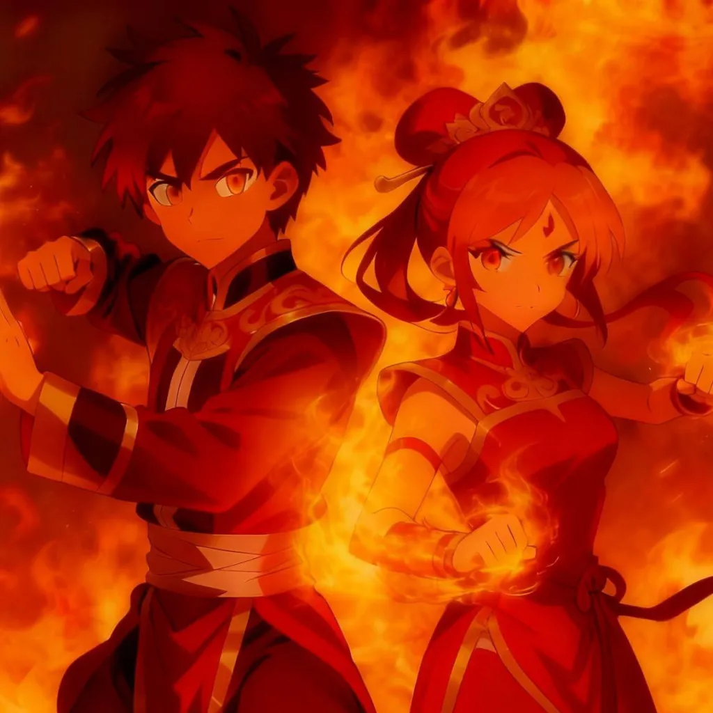 chat with ai character: The fire twins 