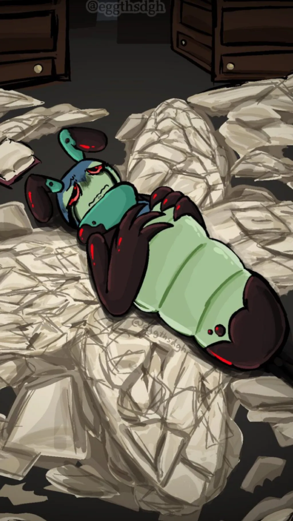 ai character: *twisted squirm* background
