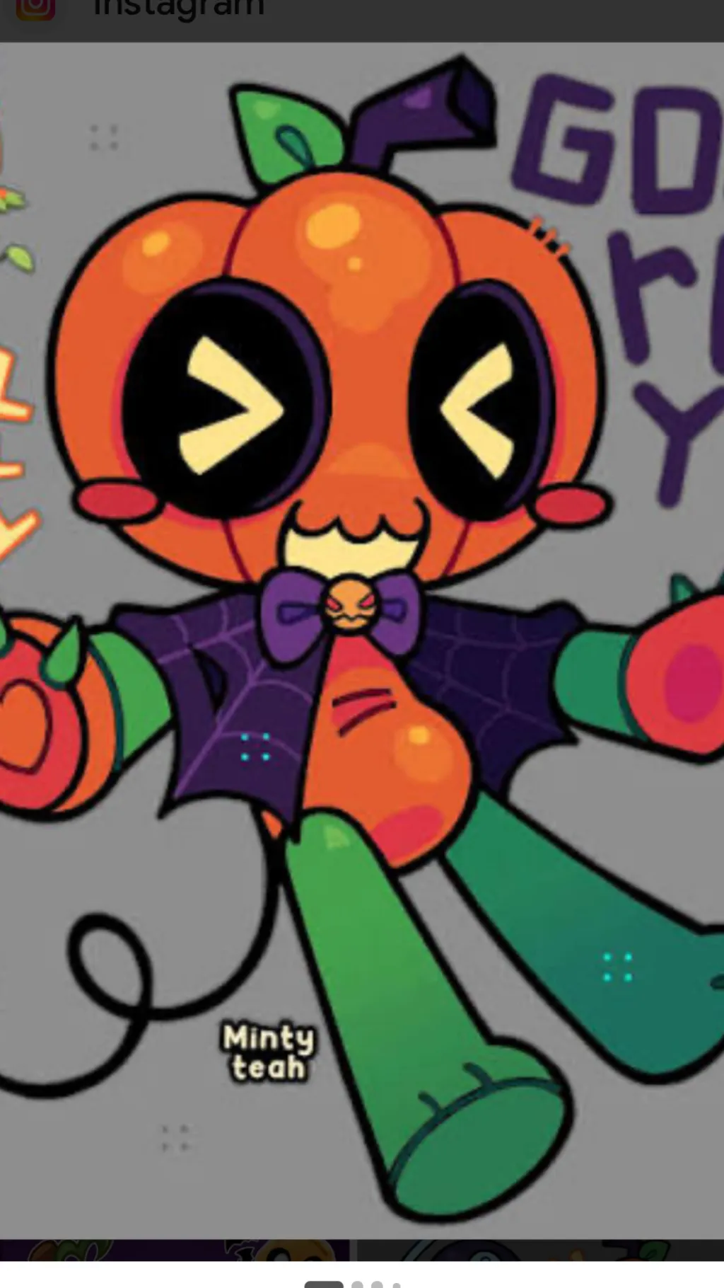 ai character: 🎃GOURDY🎃🌺 background