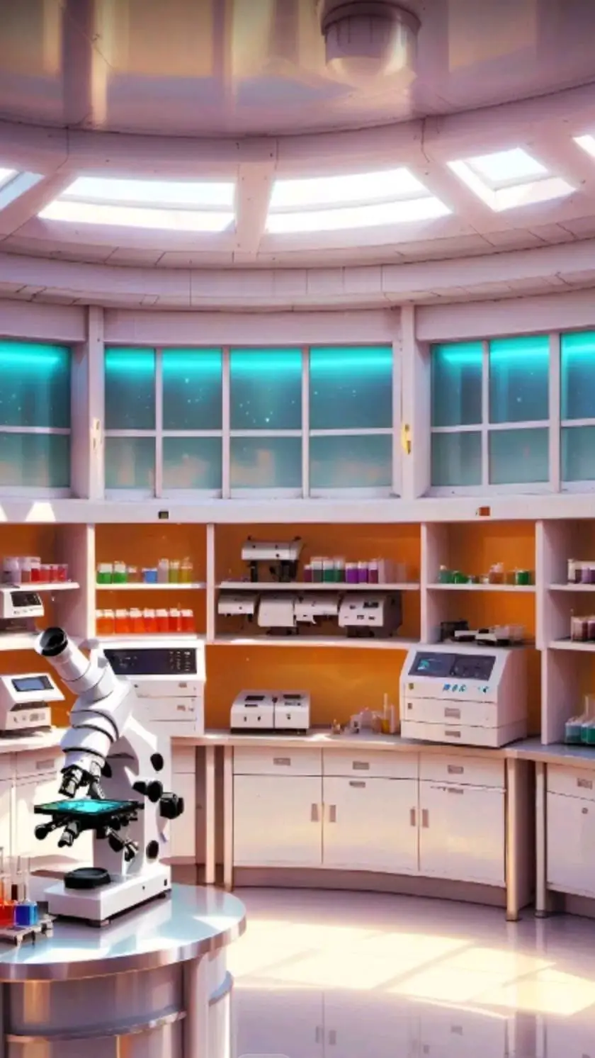 ai character: Laboratorio background