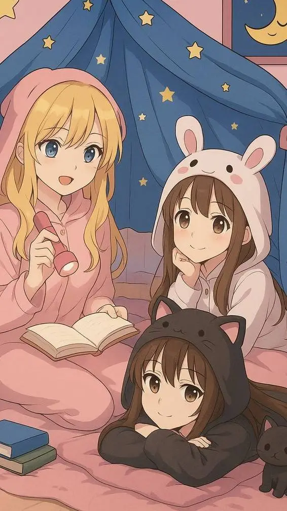 ai character: Girls Sleepover background